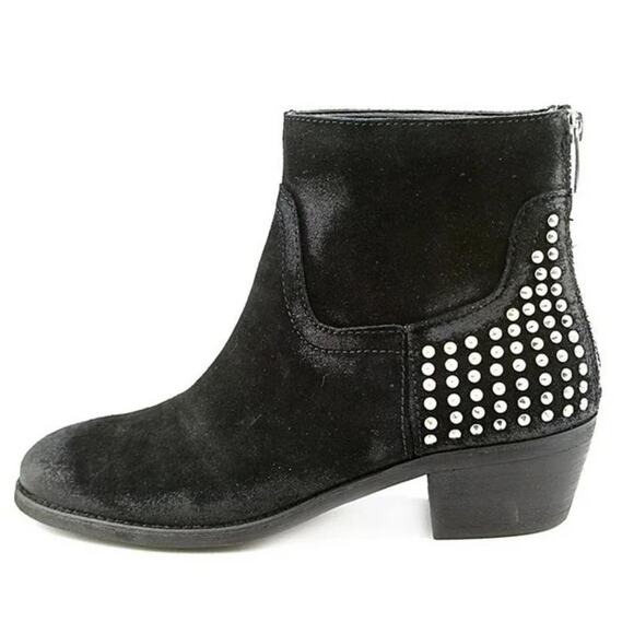 Marc Fisher Zen Black Suede‎ Studded Ankle Boot 8 Western Boho 8 - Picture 1 of 11